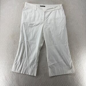 Bisou Bisou Michele Bohbot White Cropped Wide Leg‎ Capri Pants